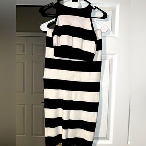 White & Black Skirt Set